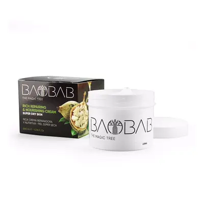 Crema Super Hidratante de uso Corpoal, Facial y Podal Con Aceite de Baobab 200 ml. Crema Reparadora y Nutritiva para Pieles Supe
