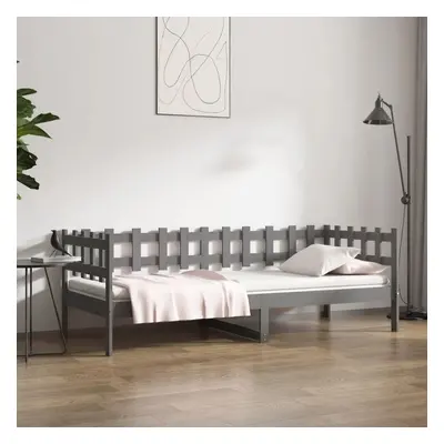 vidaXL Sofá cama madera maciza de pino gris 80x200 cm