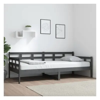 vidaXL Sofá cama madera maciza de pino gris 90x200 cm