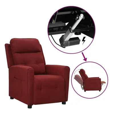 vidaXL Sillón reclinable levantapersonas de tela color vino