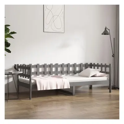 vidaXL Sofá cama madera maciza de pino gris 90x190 cm