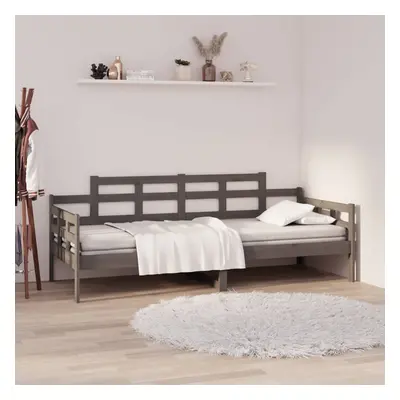 vidaXL Sofá cama madera maciza de pino gris 90x200 cm