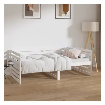 vidaXL Sofá cama madera maciza de pino blanco 90x190 cm