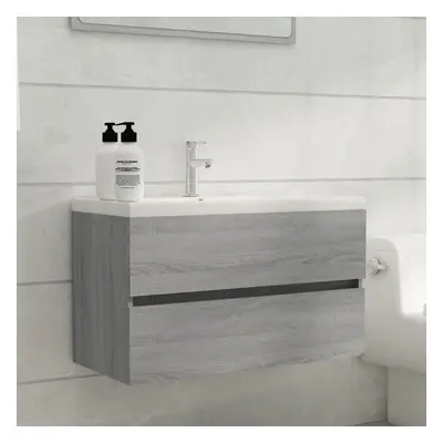 vidaXL Mueble de lavabo madera contrachapada gris Sonoma 80x38,5x45cm