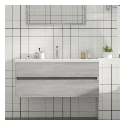 vidaXL Mueble de lavabo madera contrachapada gris Sonoma 100x38,5x45cm