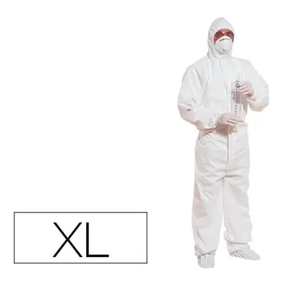 Traje de seguridad Deltaplus polipropileno con capucha de un solo uso color blanco talla xl