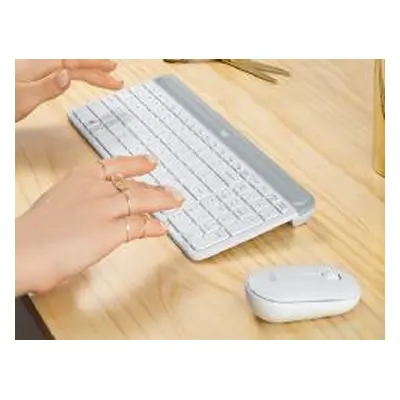 Teclado + Mouse Logitech Mk470 Wireless Inalambrico Blanco