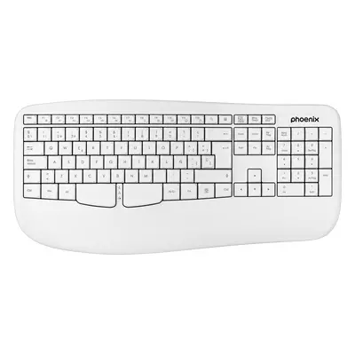 Phoenix K201 Teclado Ergonómico Inalámbrico 2.4Ghz Blanco