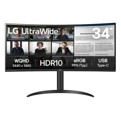 Curvo Lg 34Wr50Qk 34" 3440 X 1440 5Ms Hdmi Displayport