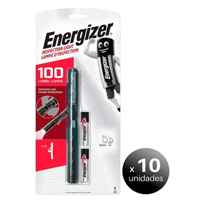 Pack de 10 unidades. Energizer Linterna de Inspección de 100 lúmenes, IPX4, Resistente Agua y Ca