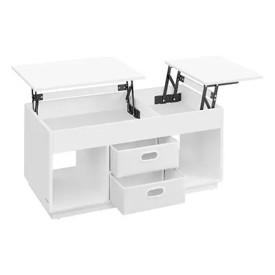 Mesa de Centro con Tablero Elevable Blanco Nieve