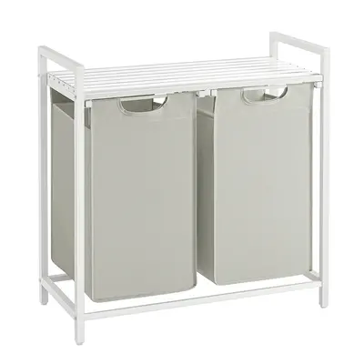 Cesto para Ropa Sucia 2 x 46 L Blanco