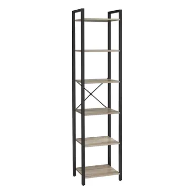 Librería de 6 Niveles 30 x 40 x 187,5 cm Industrial Greige y Negro