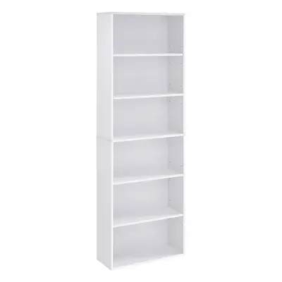 Librería Estantería de 6 Niveles Estilo Escandinavo 60 x 24 x 178,5 cm Blanco