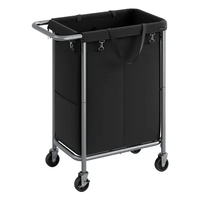 Cesto Ropa Sucia con Ruedas 140 L 69 x 39 x 81 cm Negro Tinta