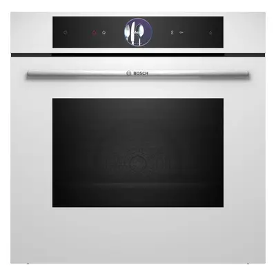 Horno Home Connect - BOSCH HSG7361W1 Vapor, Cristal Blanco