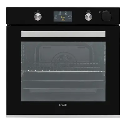 Horno Multifunción - Svan SVH850VAP1, 60 cm, Vapor, Cortina de Aire, Cristal Negro