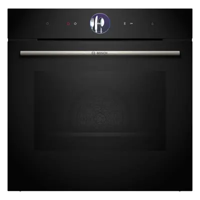 Horno Multifunción - BOSCH HRG7761B1, Cristal Negro, Pirólisis, Vapor