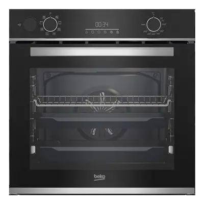 Horno Multifunción - Beko BBIS13300XMSE, 60 cm, Vapor, Cristal Negro