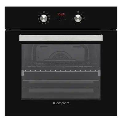 Horno Multifunción - Aspes AHM10700DCN, 60 cm, Limpieza Vapor, Cristal Negro