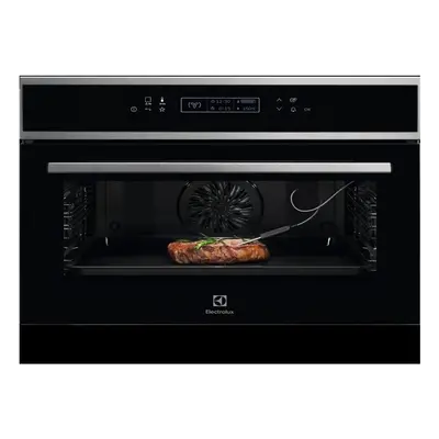 Horno Multifunción - Electrolux EVE8P21X 45 cm, Negro, Inox, Pirolítico