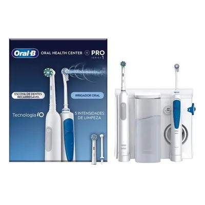 Cepillo de Dientes Eléctrico - Oral-B Pro 1 Blanco + Oxyjet Irrigador