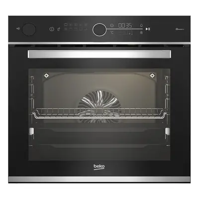 Horno Multifunción - Beko BBIS13400XMSWE, 60 cm, Vapor, Paredes catalíticas, Wi-Fi, Cristal Negr