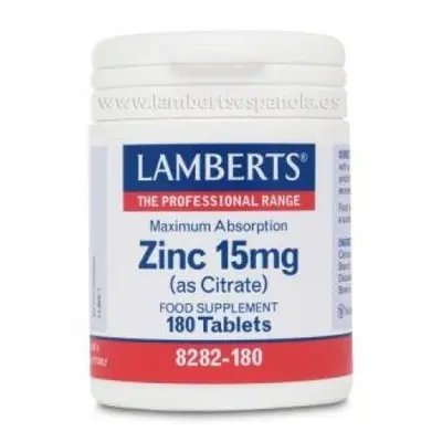 zinc (como citrato) 15 mg. 180comp.