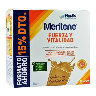 meritene fuerza y vitalidad café descafeinado 2 x 15 sobres