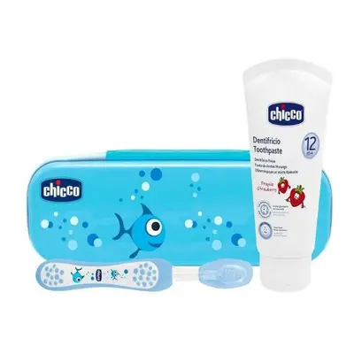 chicco set cuidado oral primeros dientes azul