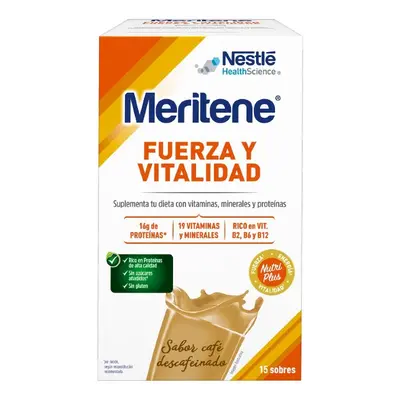 meritene fuerza y vitalidad café descafeinado 15 sobres