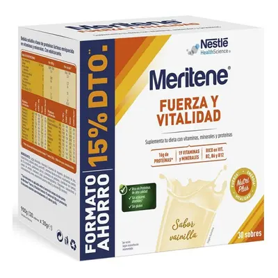 meritene fuerza y vitalidad vainilla 2 x 15 sobres