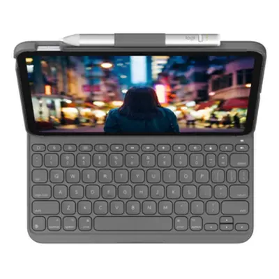 Logitech Slim Folio Funda con teclado iPad (10ª gen.), Gris - 920-011426