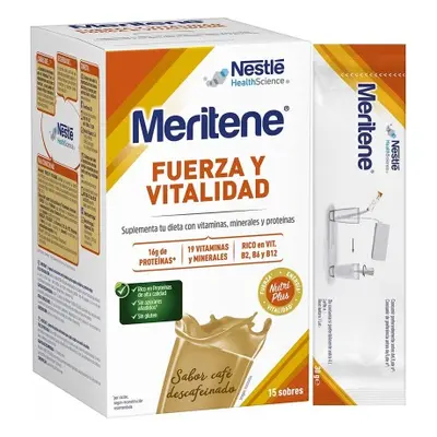 Meritene Fuerza y Vitalidad Cafe descafeinado 15 sobres