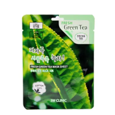 3W Clinic - Fresh Green Tea Mask Sheet - 1pieza