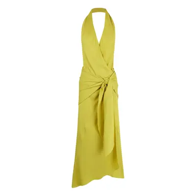 Banane, vestido halter amarillo acido