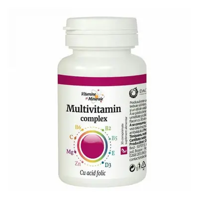 Complejo multivitamínico con ácido fólico, 30 comprimidos, Dacia Plant