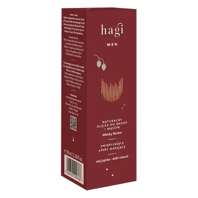Hagi Men Whiskey Barber, aceite natural para barba y bigote, 30 ml