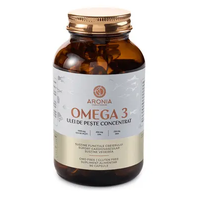 Omega 3, concentrado de aceite de pescado 450 EPA 230 DHA, 1000mg, 90 cápsulas, Aronia Charlottenburg