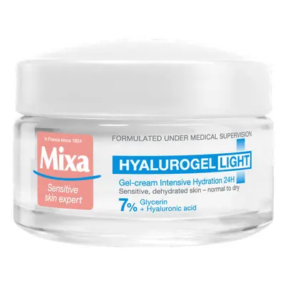 Ácido hialurónico 24h crema hidratante intensa para piel normal-seca Hyalurogel Light, 50 ml, Mixa