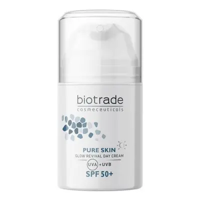 Biotrade Pure Skin Crema iluminadora de día con niacinamida y ácido hialurónico FPS 50, 50 ml