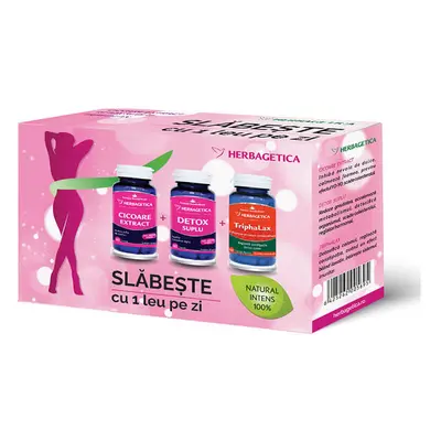 Achicoria 60 cápsulas + Detox Suplu 60 cápsulas + Triphalax 60 cápsulas, Herbagetica