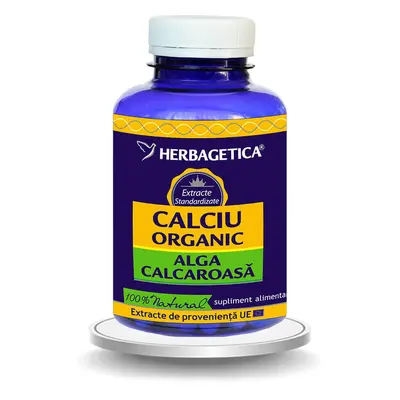 Calcio orgánico con algas de calcio, 120 cápsulas, Herbagetica
