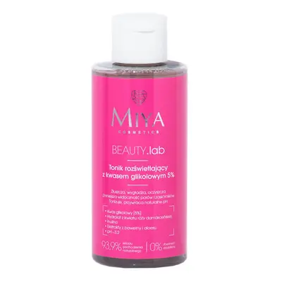 Miya BEAUTY.lab, tónico iluminador con ácido glicólico 5%, 150 ml