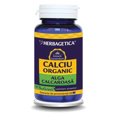 Calcio orgánico con algas de calcio, 60 cápsulas, Herbagetica