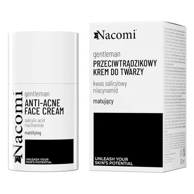 Nacomi Gentelman, crema facial antiacné matificante con ácido salicílico y niacinamida, 50 ml