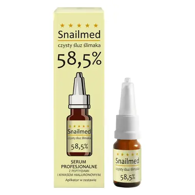 Snailmed Pure Snail Mucus 58,5%, sérum nutritivo con moco de caracol natural, ácido hialurónico y péptidos biomiméticos, 8 ml