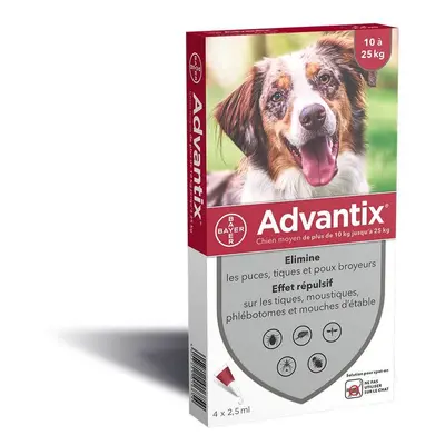 Advantix 4 Pipetas Monodosis Para Perros Medianos 10-25kg 25kg