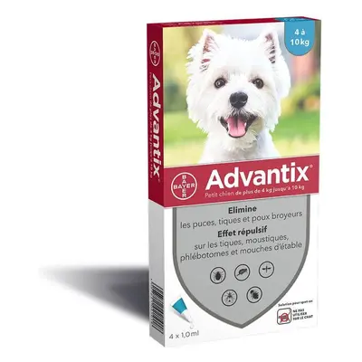 Advantix Pipeta perros pequeños 4 a 10kg X4
