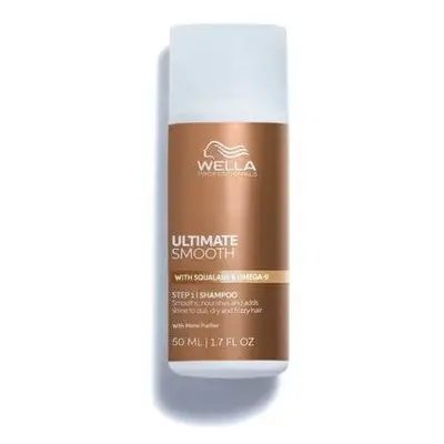 Champú hidratante para cabello seco y apagado con escualeno y omega 9 Ultimate Smooth, 50 ml, Wella Professionals